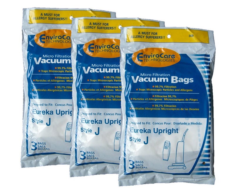 EnviroCare Replacement Micro Filtration Vacuum Bags Made to Fit Eureka Style J Uprights 9 Pack - Image 1